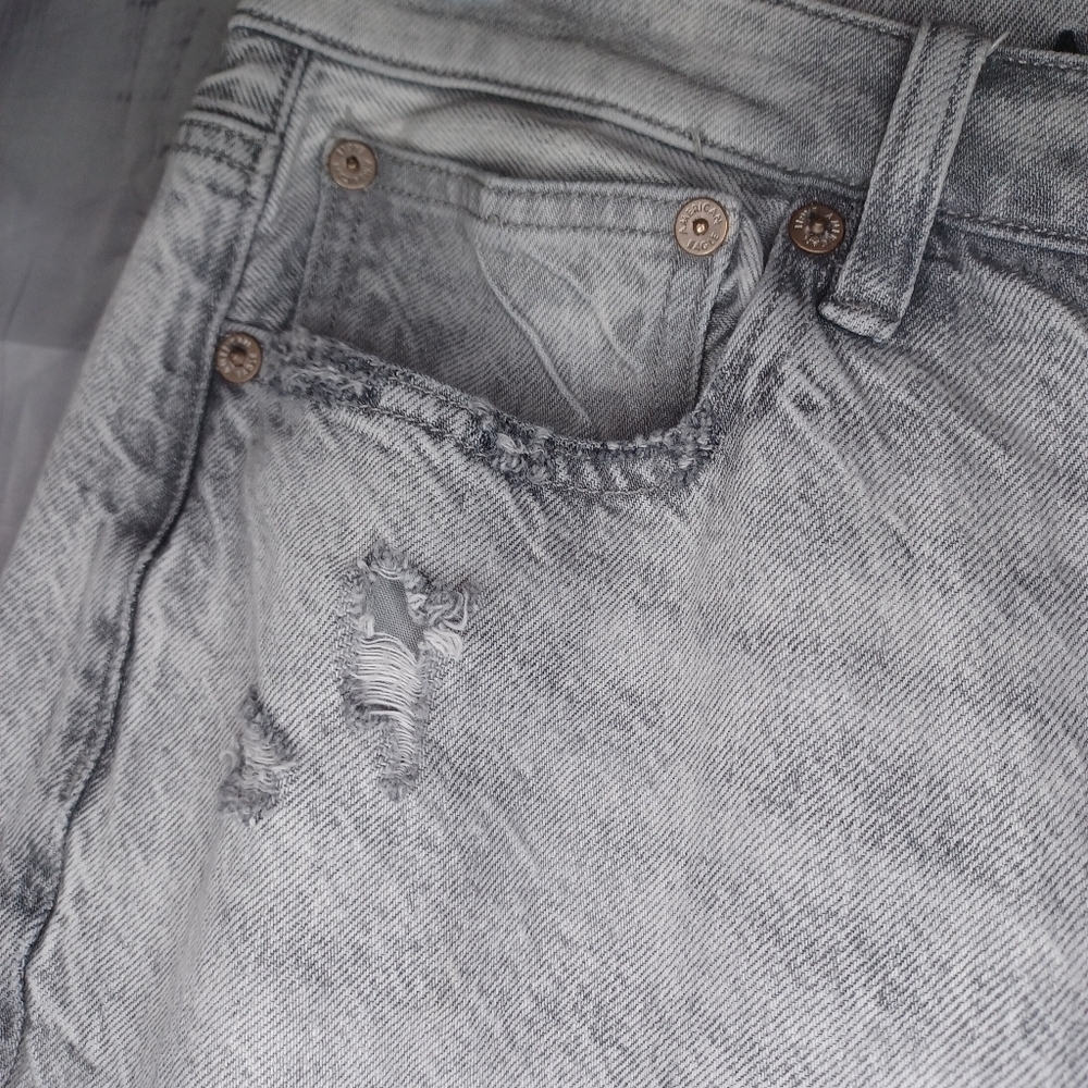 American Eagle 90's straight high-rise distressed baggy grunge streetwear jeans - Picture 8 of 15